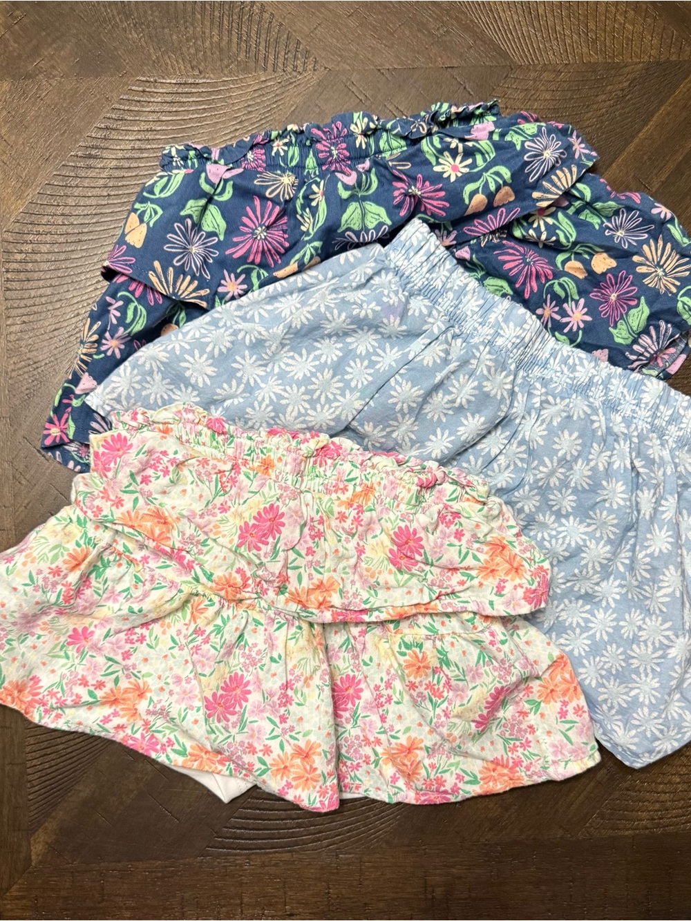 jumping beans Floral Skirt Trio - Navy, Light Blue & Pink